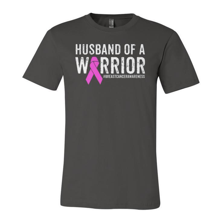 Breast Cancer Husband Awareness Husband Of A Warrior Jersey T-Shirt