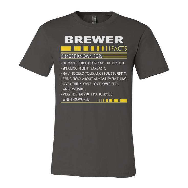 Brewer Name Gift   Brewer Facts Unisex Jersey Short Sleeve Crewneck Tshirt