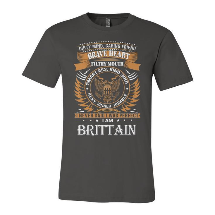 Brittain Name Gift   Brittain Brave Heart Unisex Jersey Short Sleeve Crewneck Tshirt