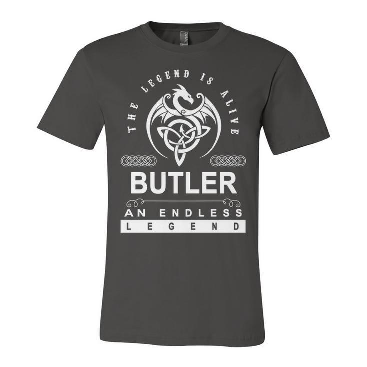 Butler Name Gift   Butler An Enless Legend Unisex Jersey Short Sleeve Crewneck Tshirt