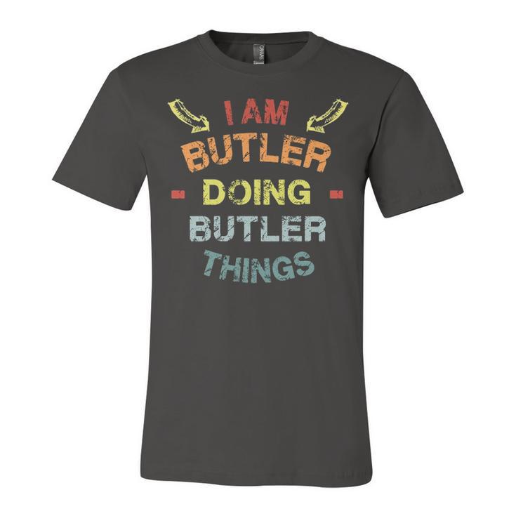 Butler Shirt Family Crest Butler T Shirt Butler Clothing Butler Tshirt Butler Tshirt Gifts For The Butler Png Unisex Jersey Short Sleeve Crewneck Tshirt