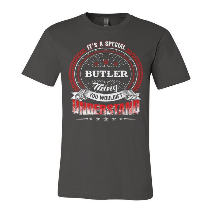 Butler Shirt Family Crest Butler T Shirt Butler Clothing Butler Tshirt Butler Tshirt Gifts For The Butler  Unisex Jersey Short Sleeve Crewneck Tshirt