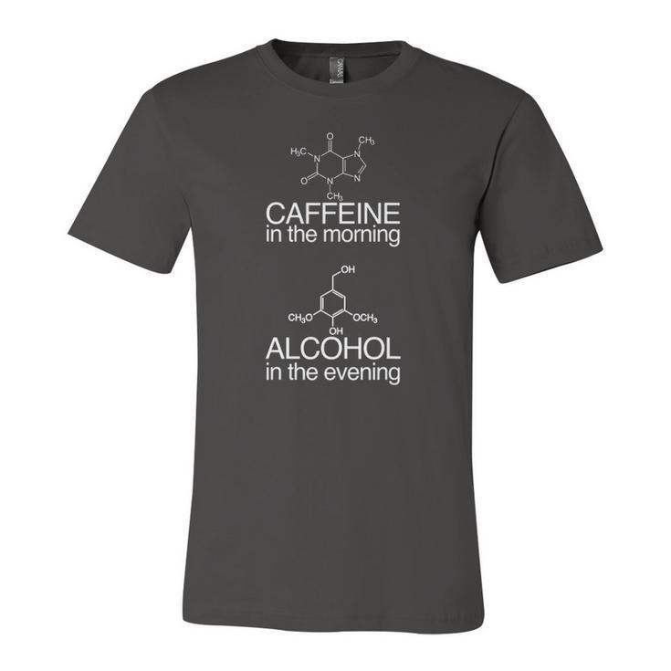Caffeine Molecule & Alcohol Molecule Jersey T-Shirt