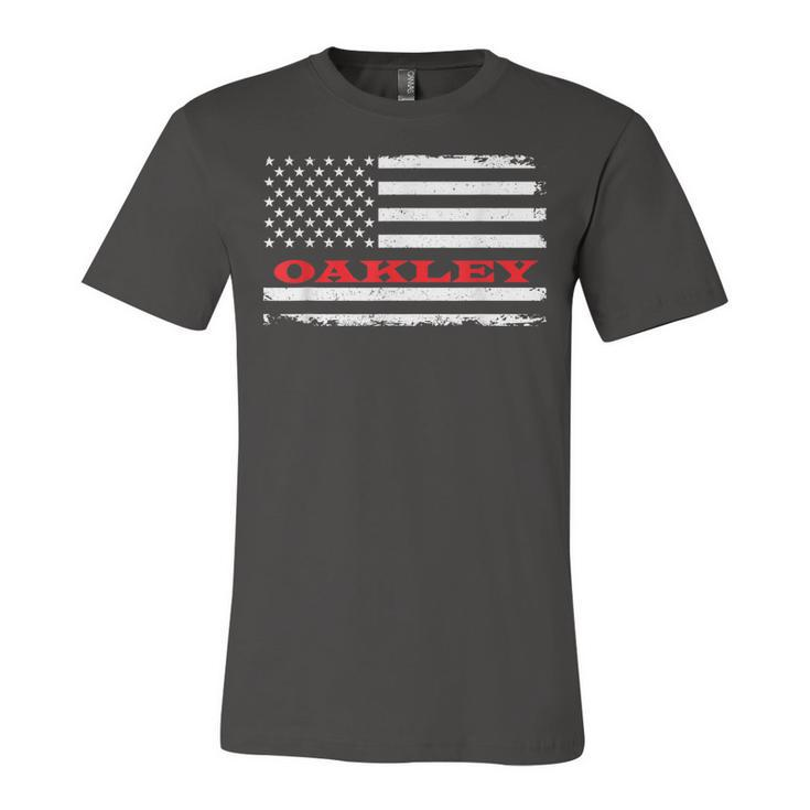 California American Flag Oakley Usa Patriotic Souvenir  Unisex Jersey Short Sleeve Crewneck Tshirt