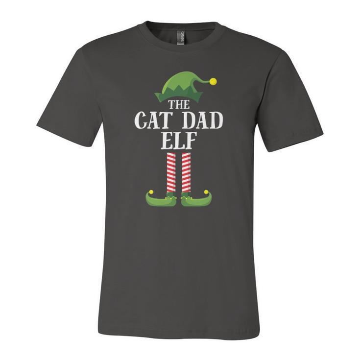 Cat Dad Elf Matching Group Christmas Party Pajama Jersey T-Shirt