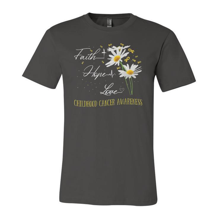 Childhood Cancer Awareness Faith Hope Love Awareness Jersey T-Shirt