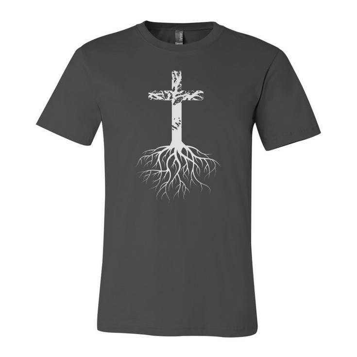 Christian Cross Roots Faith Jersey T-Shirt
