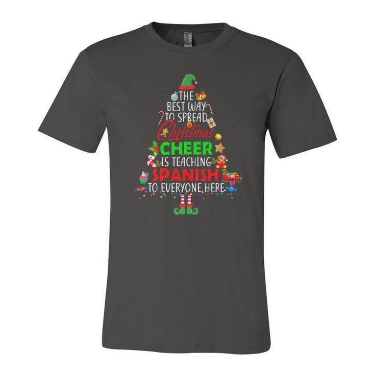 Christmas Cheer Is Teaching Spanish Santa Elf Teacher Group Jersey T-Shirt