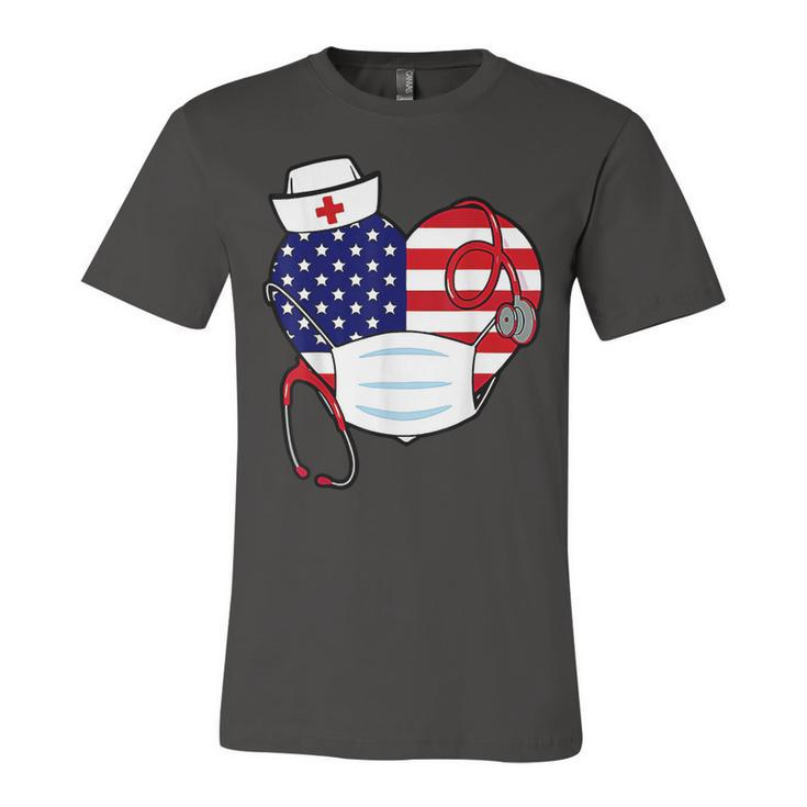 Christmas Nurse America Heart 4Th Of July Of Nurse Fun  Unisex Jersey Short Sleeve Crewneck Tshirt