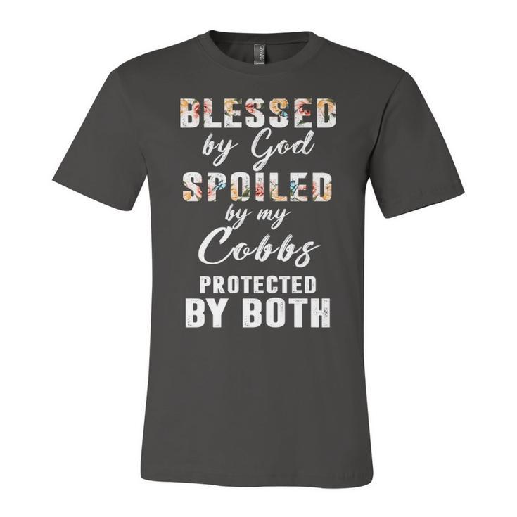 Cobbs Name Gift   Blessed By God Spoiled By My Cobbs Unisex Jersey Short Sleeve Crewneck Tshirt