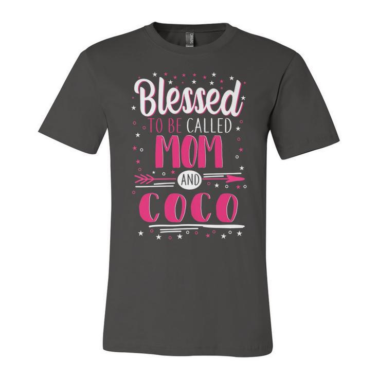 Coco Grandma Gift   Blessed To Be Called Mom And Coco Unisex Jersey Short Sleeve Crewneck Tshirt