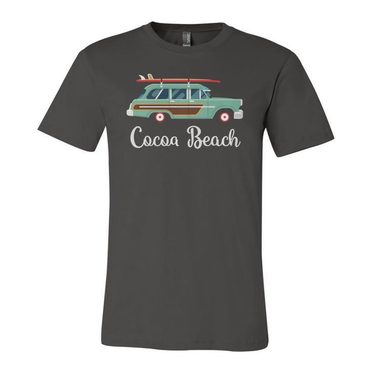 Cocoa Beach Fl Retro Surf Wagon Souvenir Graphic Jersey T-Shirt