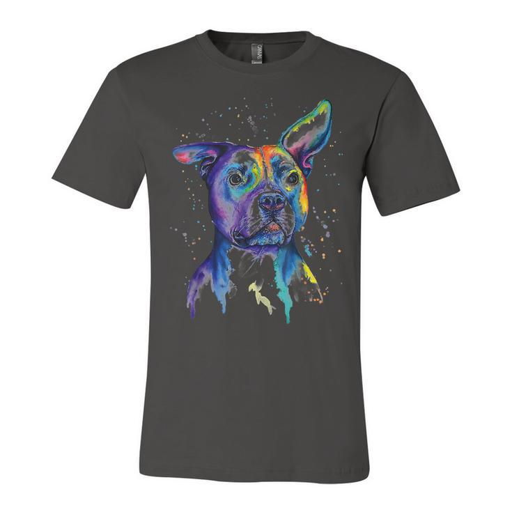 Colorful Pit-Bull Terrier Dog Love-R Dad Mom Boy Girl T-Shirt Unisex Jersey Short Sleeve Crewneck Tshirt