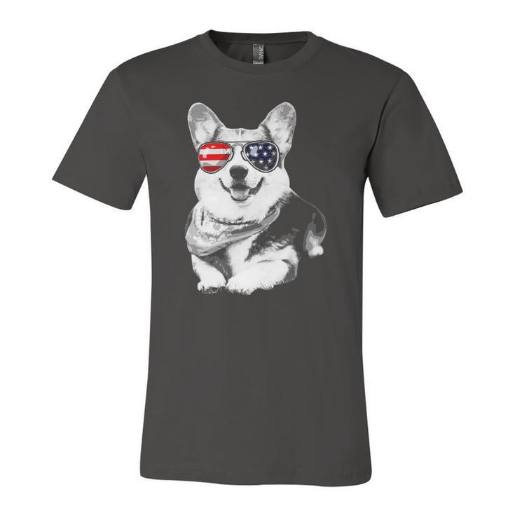 Corgi American Flag Sunglasses4th Of July Corgi Jersey T-Shirt