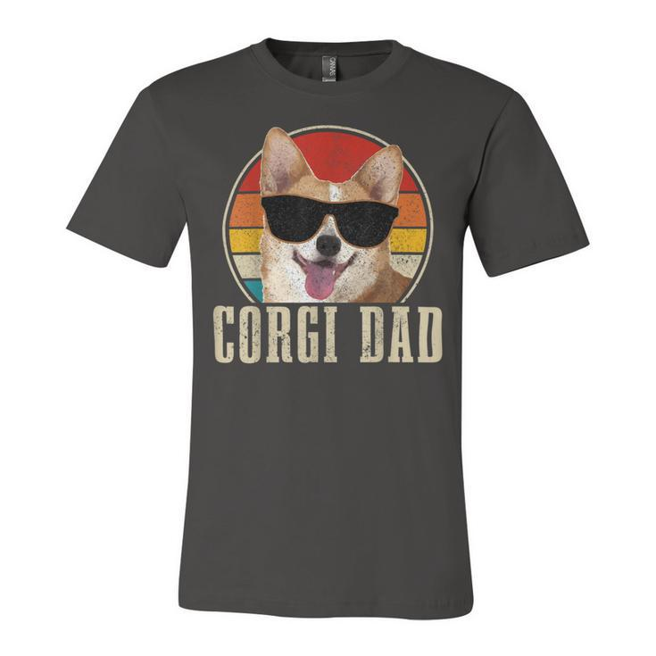 Corgi Dad Vintage Sunglasses Funny Corgi Dog Owner Unisex Jersey Short Sleeve Crewneck Tshirt