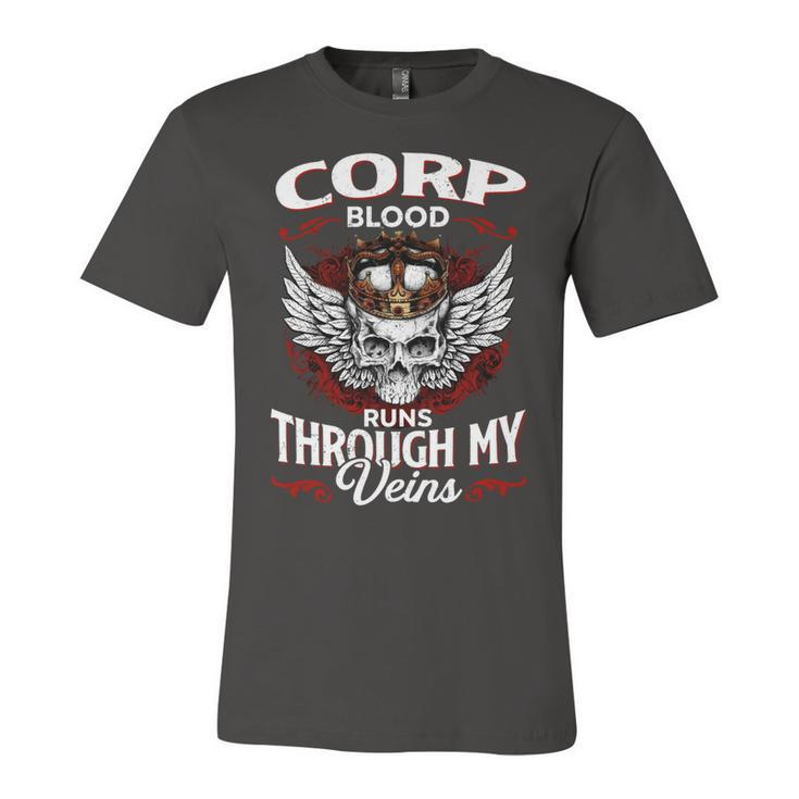 Corp Blood Runs Through My Veins Name V2 Unisex Jersey Short Sleeve Crewneck Tshirt
