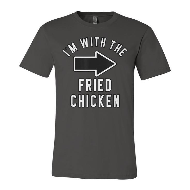 Couples Halloween Costume  Im With The Fried Chicken  Unisex Jersey Short Sleeve Crewneck Tshirt