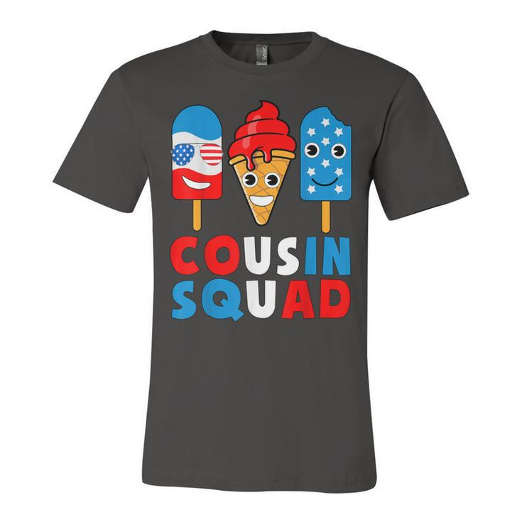 Cousin Squad 4Th Of July Cousin Crew American Flag Ice Pops  Unisex Jersey Short Sleeve Crewneck Tshirt