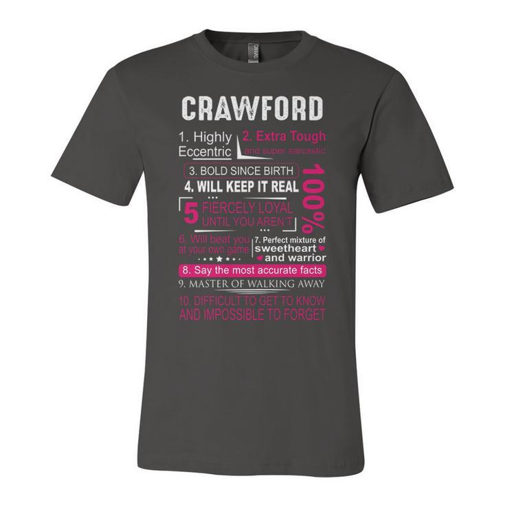 Crawford Name Gift   Crawford V2 Unisex Jersey Short Sleeve Crewneck Tshirt
