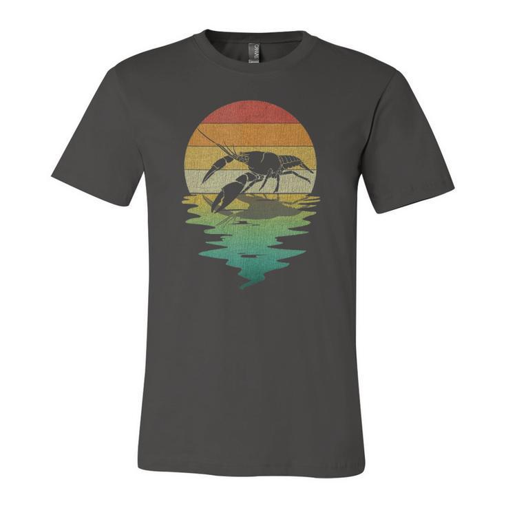 Crayfish Sunset Retro Vintage 70S Crawfish Nature Lover Jersey T-Shirt