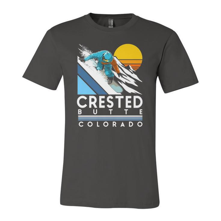 Crested Butte Colorado Retro Snowboard Jersey T-Shirt