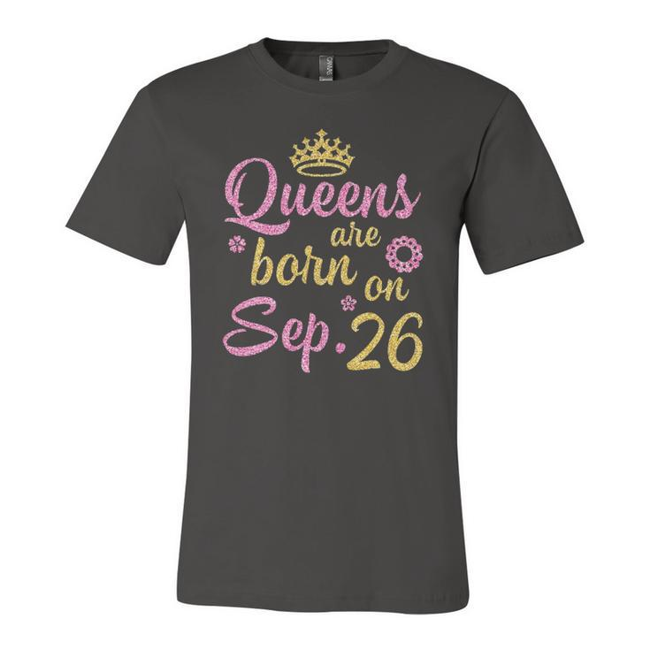 Crown Queens Are Born On September 26 Happy Birthday Jersey T-Shirt