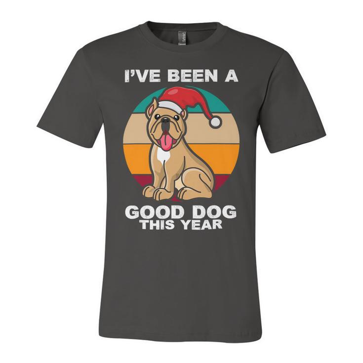 Cute Dog Christmas Pit Bull Terrier Santa Hat Retro Vintage T-Shirt Unisex Jersey Short Sleeve Crewneck Tshirt
