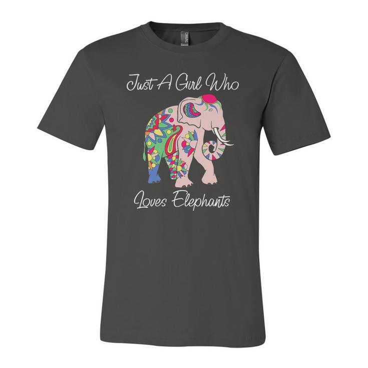 Cute Elephant Floral Themed Novelty For Animal Lovers Jersey T-Shirt