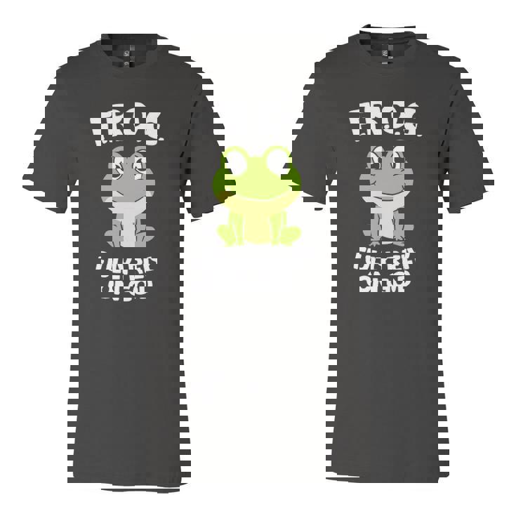 Cute Frog Fully Rely On God Christian Frog Jersey T-Shirt