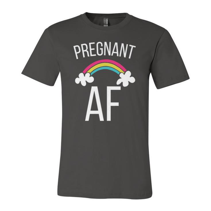 Cute Pregnant Af Rainbow Expecting Tee Jersey T-Shirt