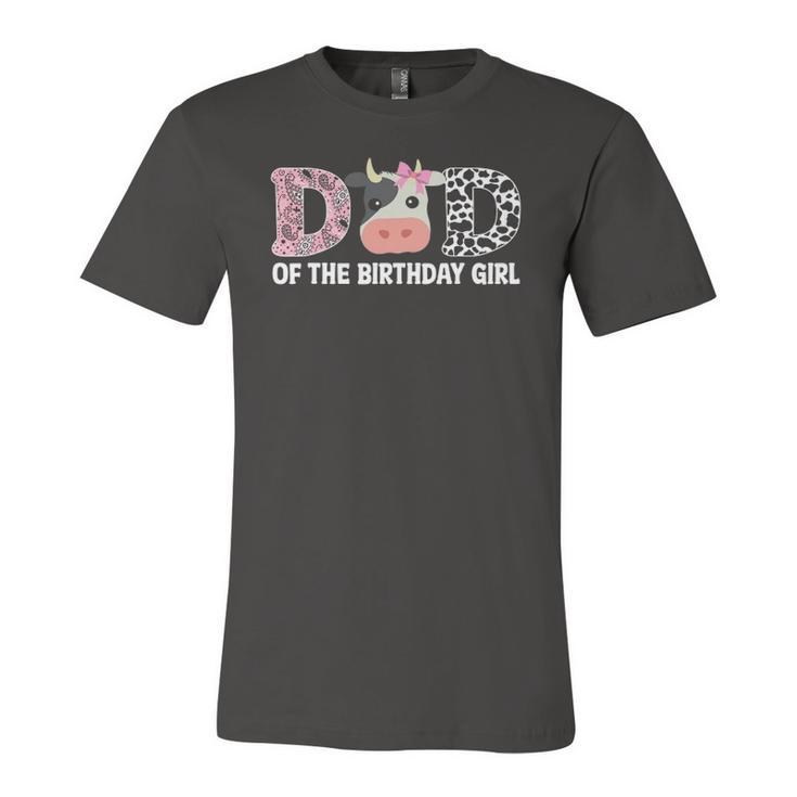 Dad Of The Birthday For Girl Cow Farm 1St Birthday Cow Daddy Jersey T-Shirt