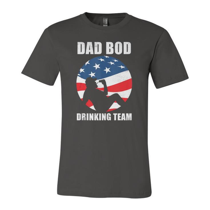 Dad Bod Drinking Team American Us Flag Vintage Fathers Day Jersey T-Shirt