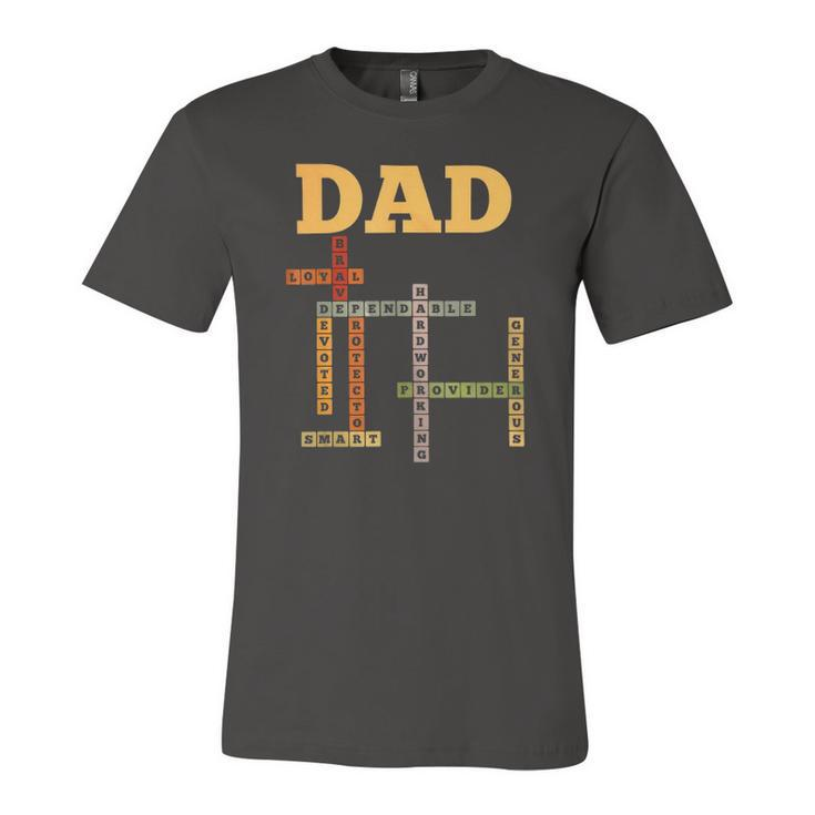 Dad Crossword Puzzle Fathers Day Love Word Games Saying Jersey T-Shirt