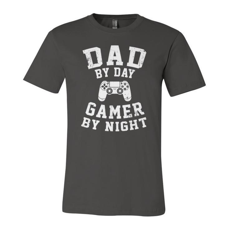 Dad By Day Gamer By Night Cool Gaming Father Idea Jersey T-Shirt