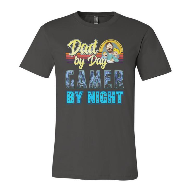 Dad By Day Gamer By Night Video Games Gaming Father Jersey T-Shirt