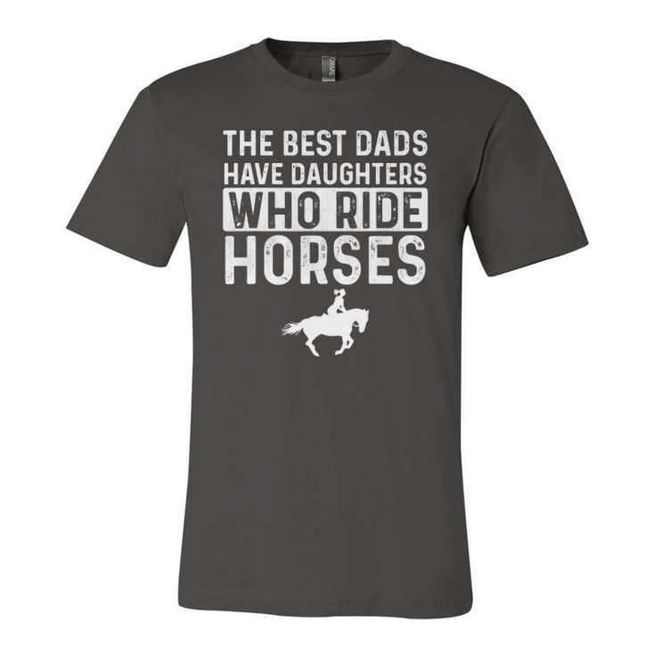 Dad Of Horse Lover Equestrian Horseback Rider Jersey T-Shirt