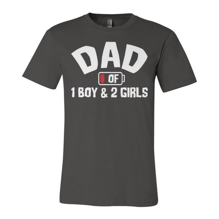 Dad Of One Boy And Two Girls Unisex Jersey Short Sleeve Crewneck Tshirt