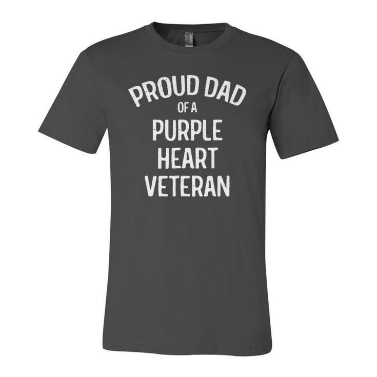 Dad Of Purple Heart Veteran Proud Military Jersey T-Shirt