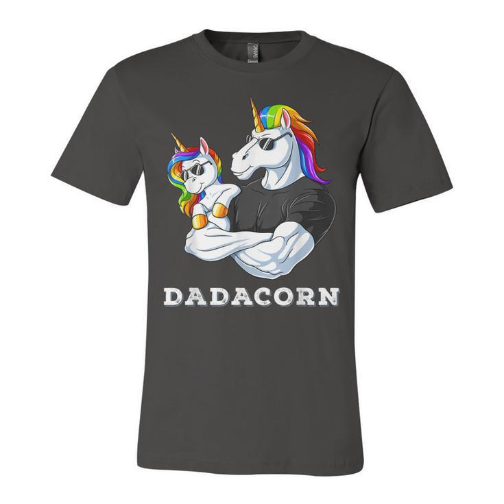 Dadacorn Unicorn Dad Of The Birthday Girl Princess Daughter  Unisex Jersey Short Sleeve Crewneck Tshirt