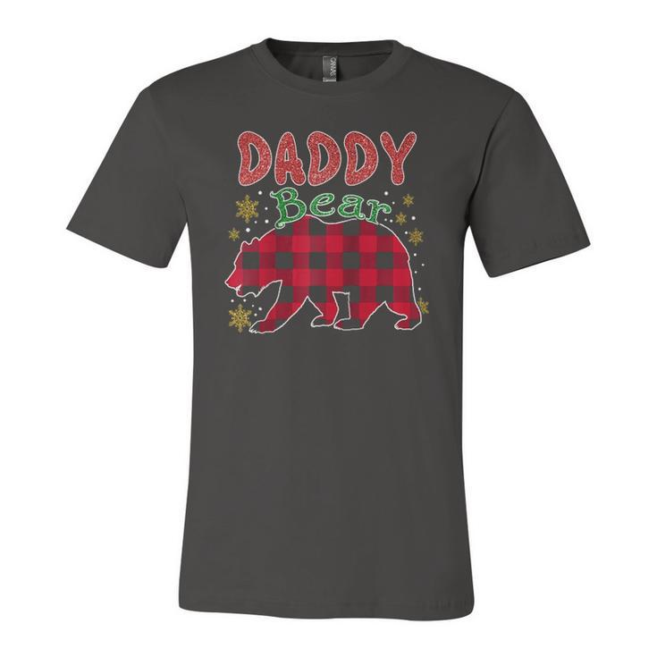 Daddy Bear Plaid Buffalo Pajama Matching Christmas Raglan Baseball Tee Jersey T-Shirt
