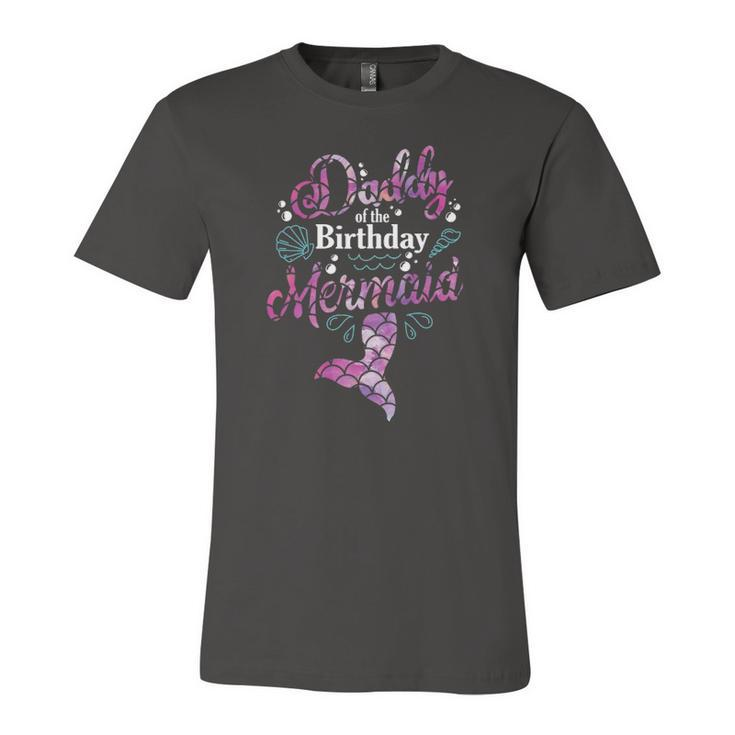 Daddy Of The Birthday Mermaid Birthday Party Mermaid Dad Jersey T-Shirt