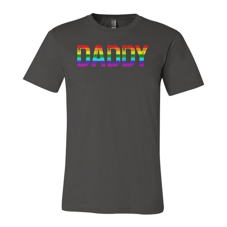 Daddy Gay Pride Month Lgbtq Fathers Day Rainbow Flag Queer Jersey T-Shirt