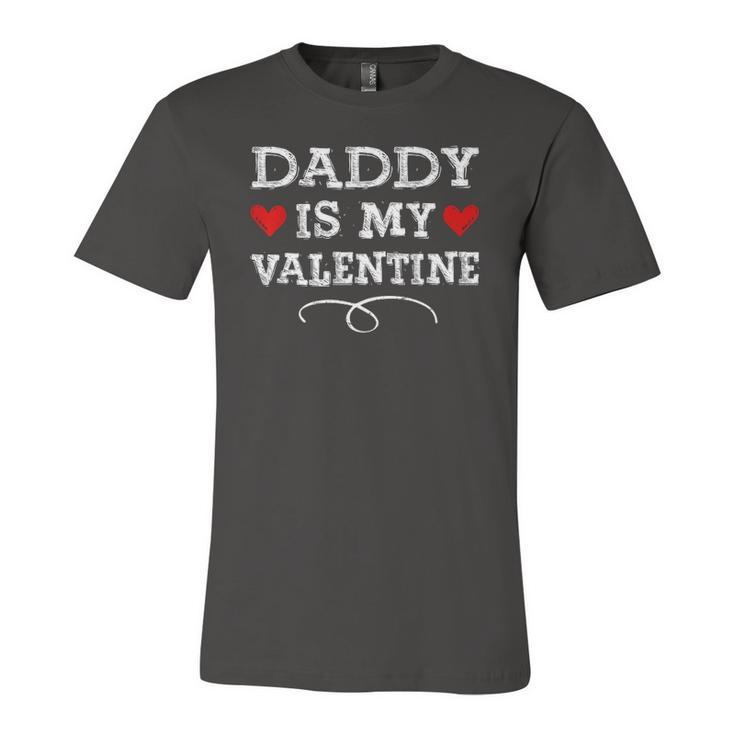 Daddy Is My Valentines Matching Heart Fathers Day Jersey T-Shirt