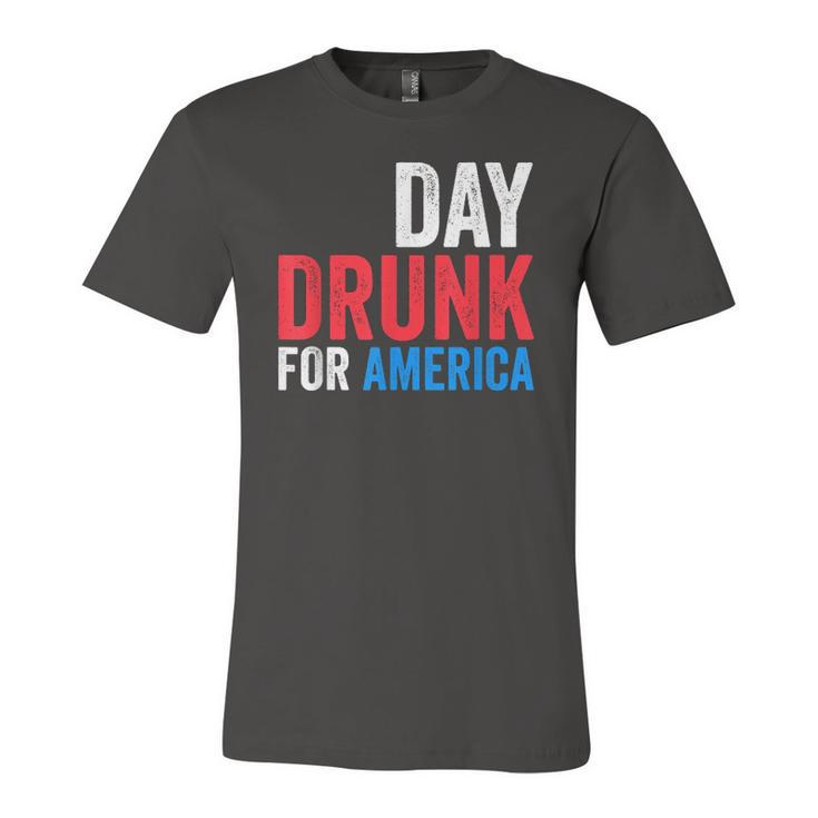 Day Drunk For America Drinking Fourth Of July Jersey T-Shirt