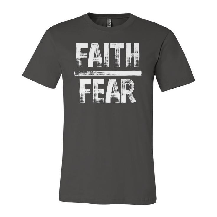 Distressed Faith Over Fear Believe In Him Jersey T-Shirt