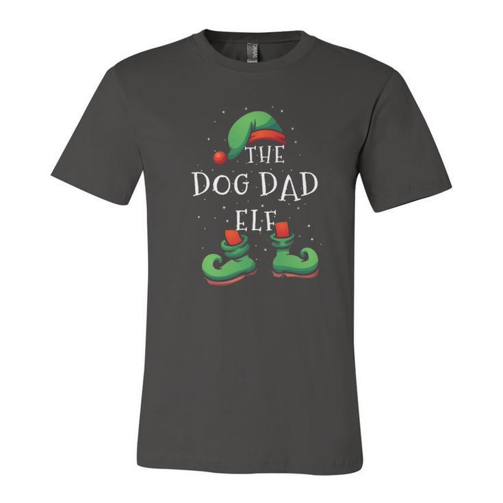 Dog Dad Elf Matching Christmas Pajamas Jersey T-Shirt