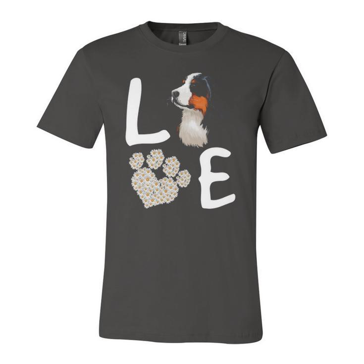 Dogs 365 Love Bernese Mountain Dog Paw Pet Rescue Jersey T-Shirt