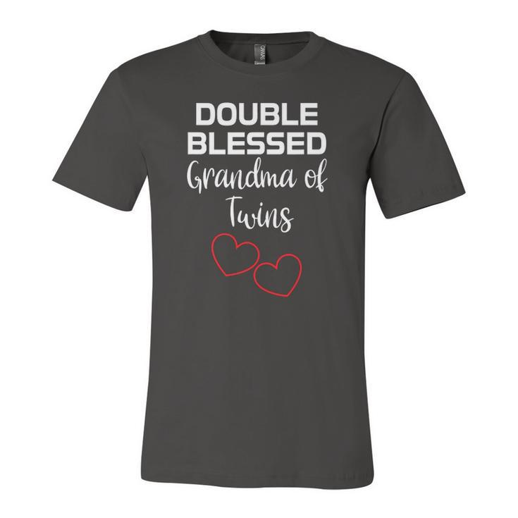 Double Blessed Grandma Of Twins Grandmother Apparel Jersey T-Shirt