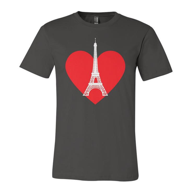 Eiffel Tower Heart For Paris Downtown France City Of Love Jersey T-Shirt