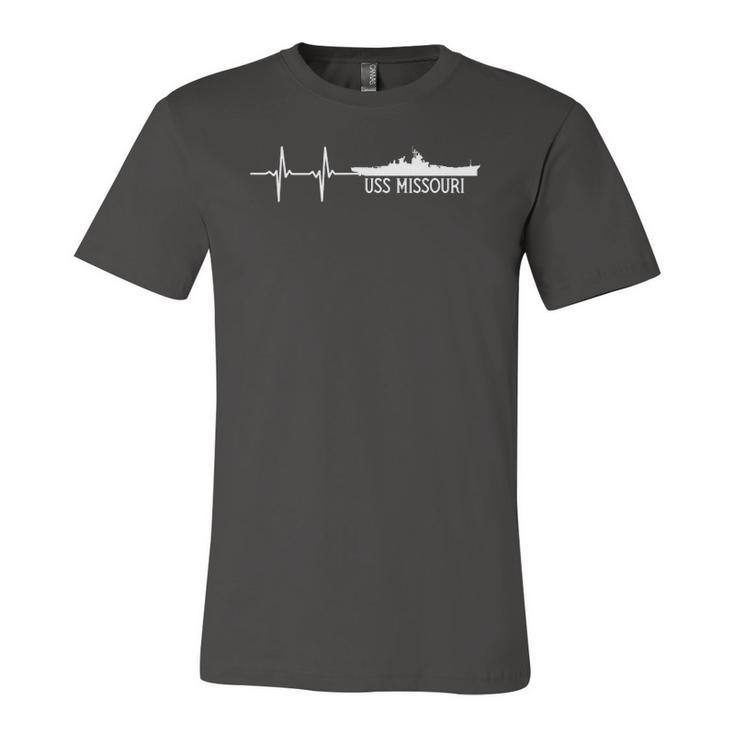 Ekg Heartbeat Uss Missouri Bb 63 Battleship Jersey T-Shirt